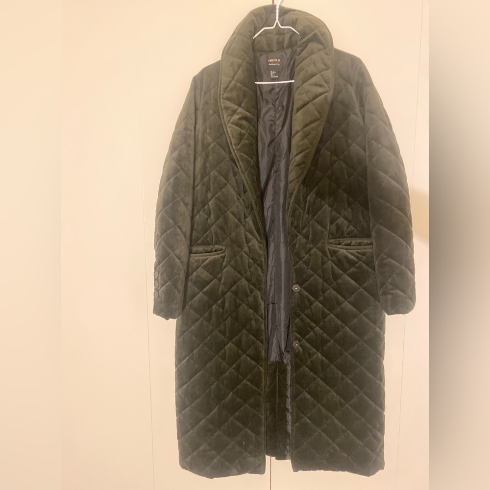 Forever 21 Contemporary Quilted Longline Coat